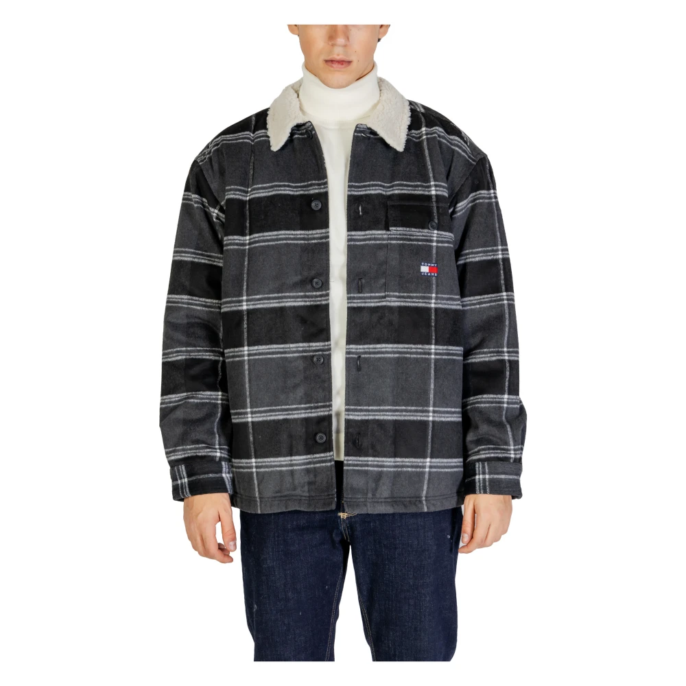 Tommy Jeans Geruite knoopjas met zakken Black Heren