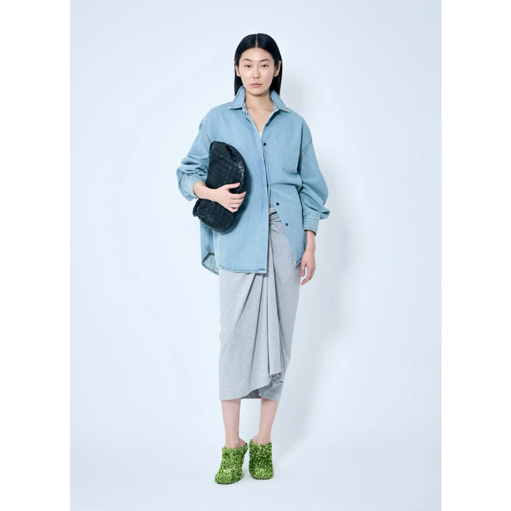 Dries Van Noten Klassieke Denim Shirt met Dropped Seams Blue Dames