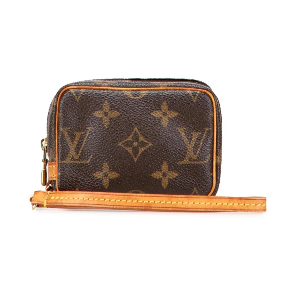 Louis Vuitton Vintage Women's Brown Vintage Clutches, One Size, Pre-Owned Small Wristlet Pouch