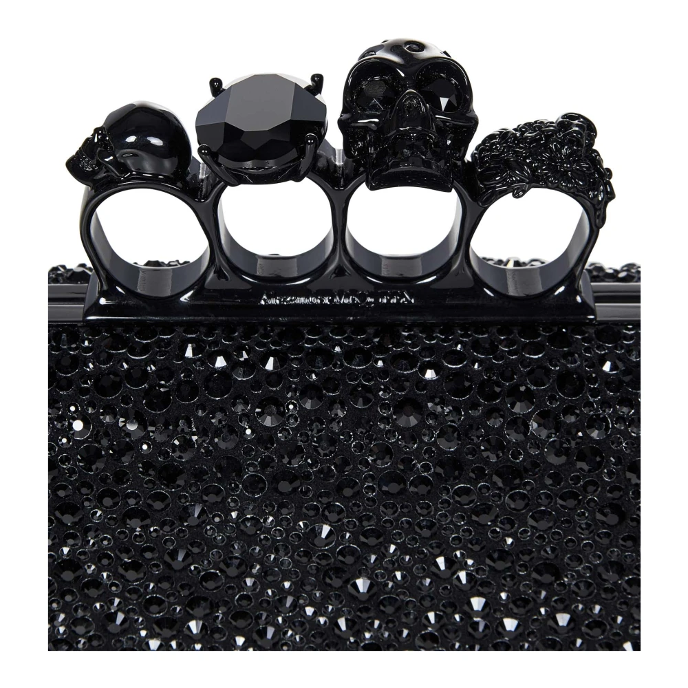 alexander mcqueen Zwarte Knuckle Clutch Tas Black Dames