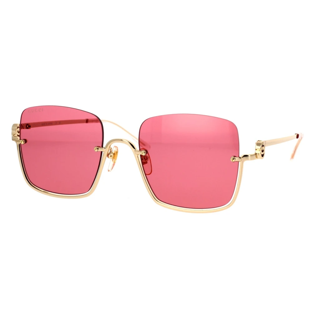 Vintage firkantede solbriller med røde linser