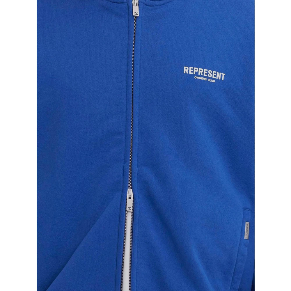 Represent Logo Hoodie Blue Heren