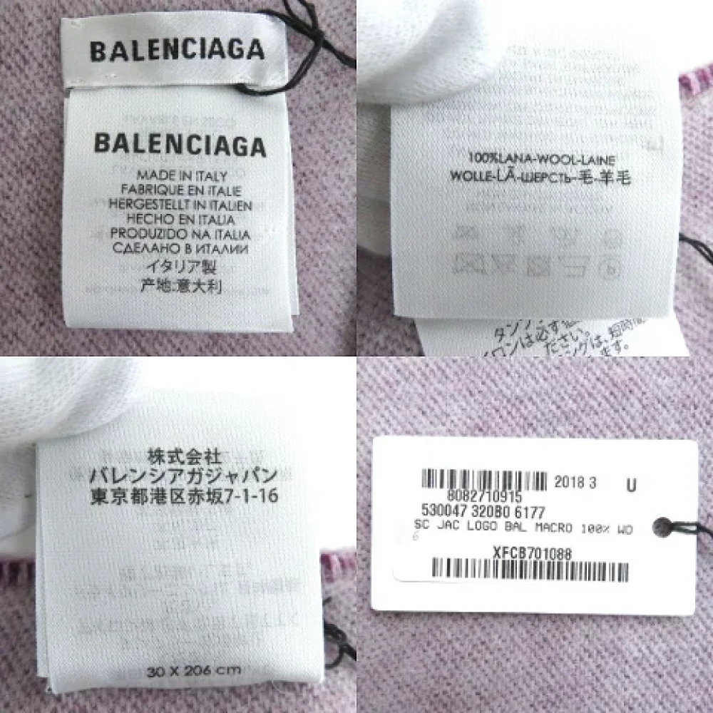 Balenciaga Vintage Pre-owned Wool scarves Purple Dames
