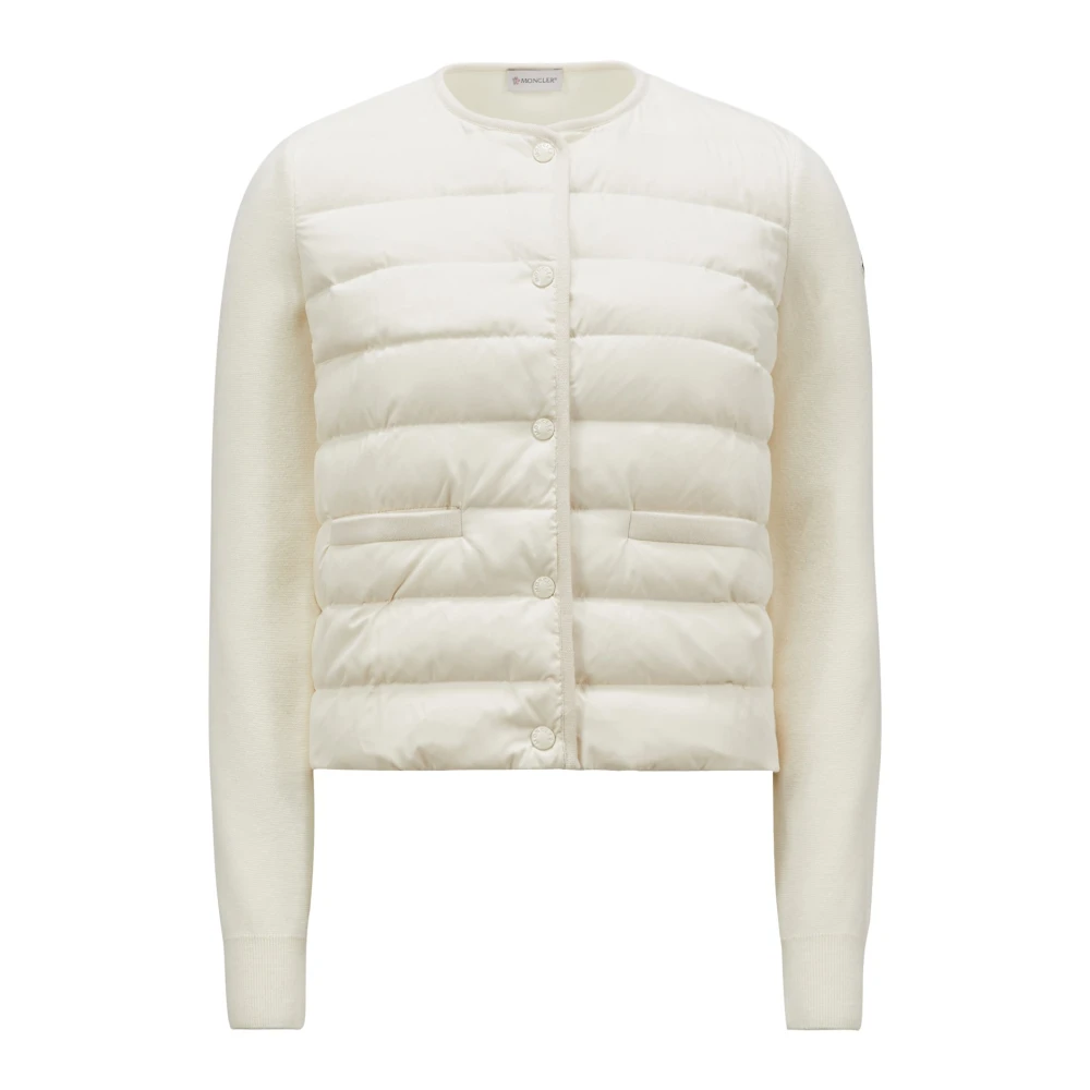 Moncler Stilfull Stickad Cardigan för Kvinnor Beige, Dam