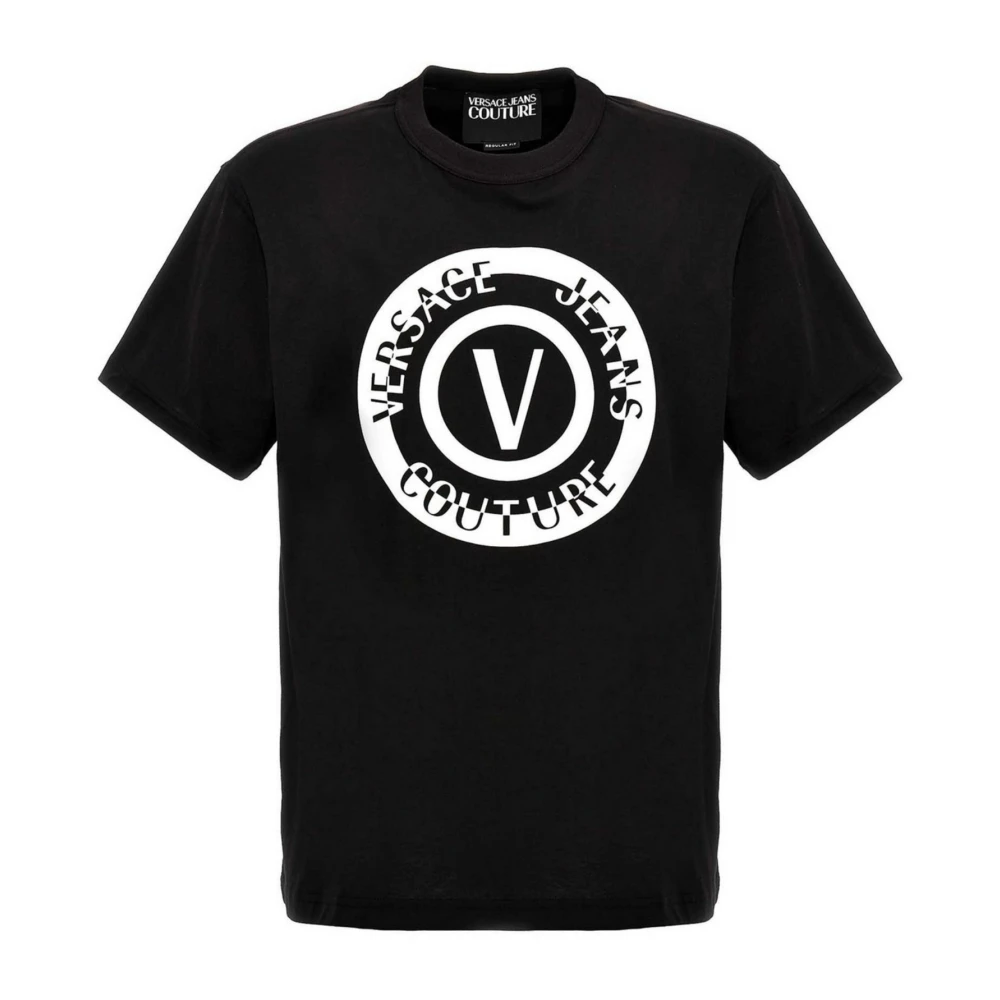 Versace Jeans Couture Zwarte Grafische T-shirts en Polos Black Heren
