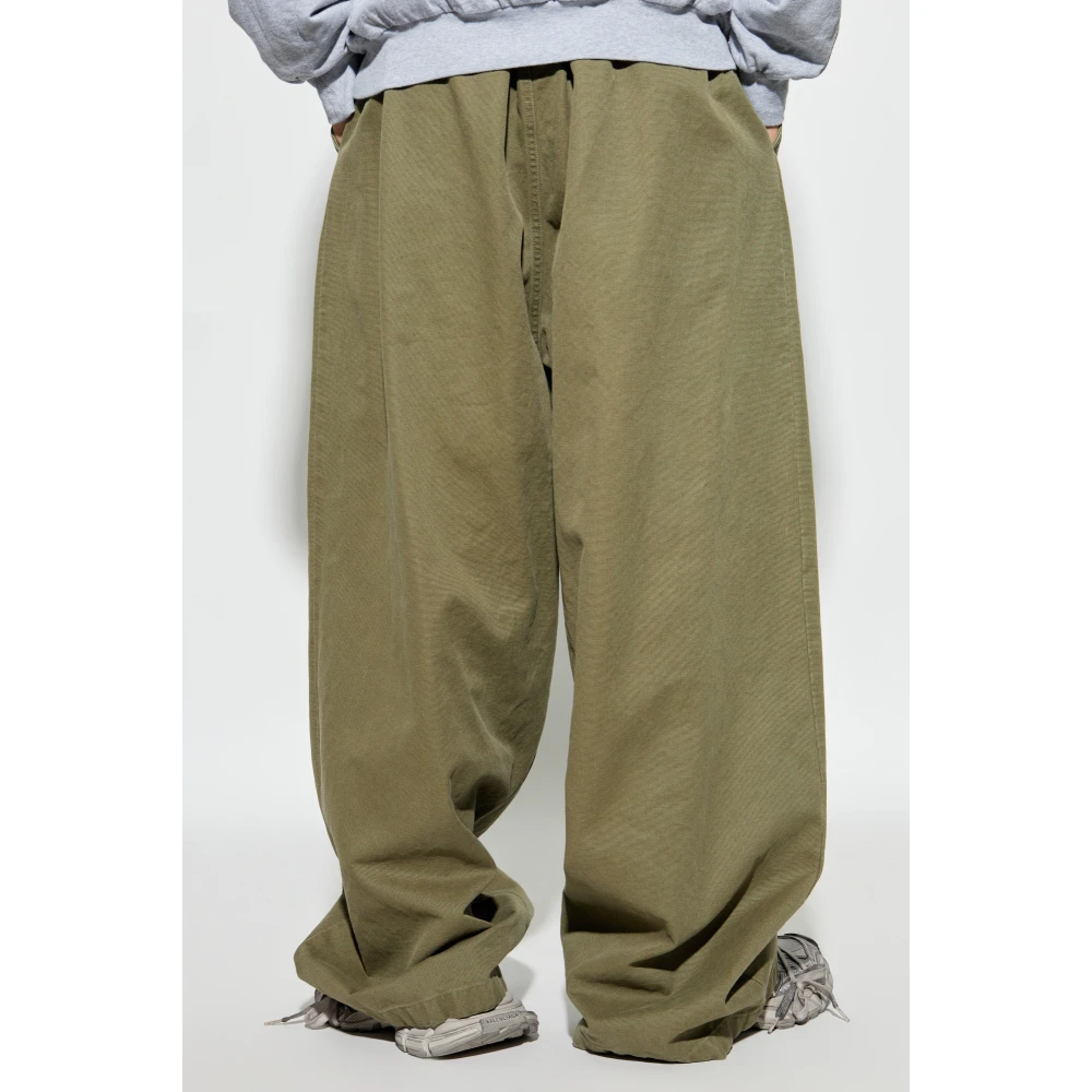 Balenciaga Loszittende katoenen broek Green Heren