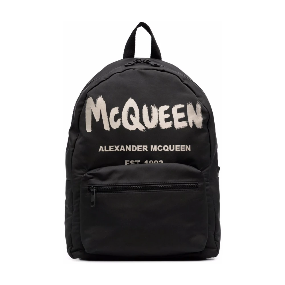 Alexander Mcqueen Men's Black Graffiti Bucket Bag & Backpack - Backpacks - One Size - Bags