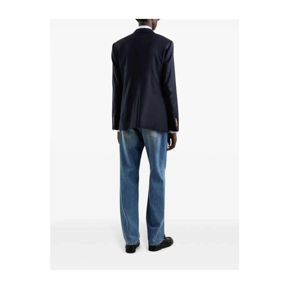 Dolce & Gabbana Blauwe Jacks met Geborduurd Logo Blue Heren