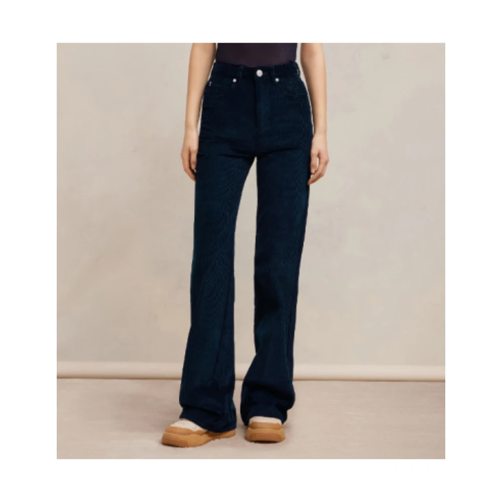 Ami Paris Donkerblauwe wijde flare broek Blue Dames