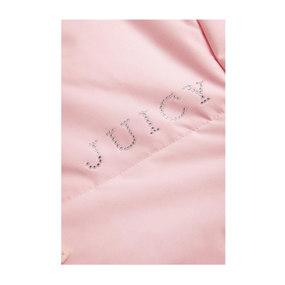 Juicy Couture Amandelbloesem gewatteerde jas met strassprint Pink Dames