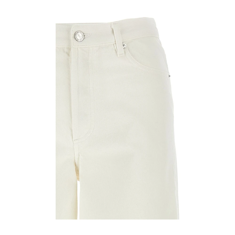 A.p.c. Witte Jeans Knoopsluiting Klassiek Zakken Beige Dames