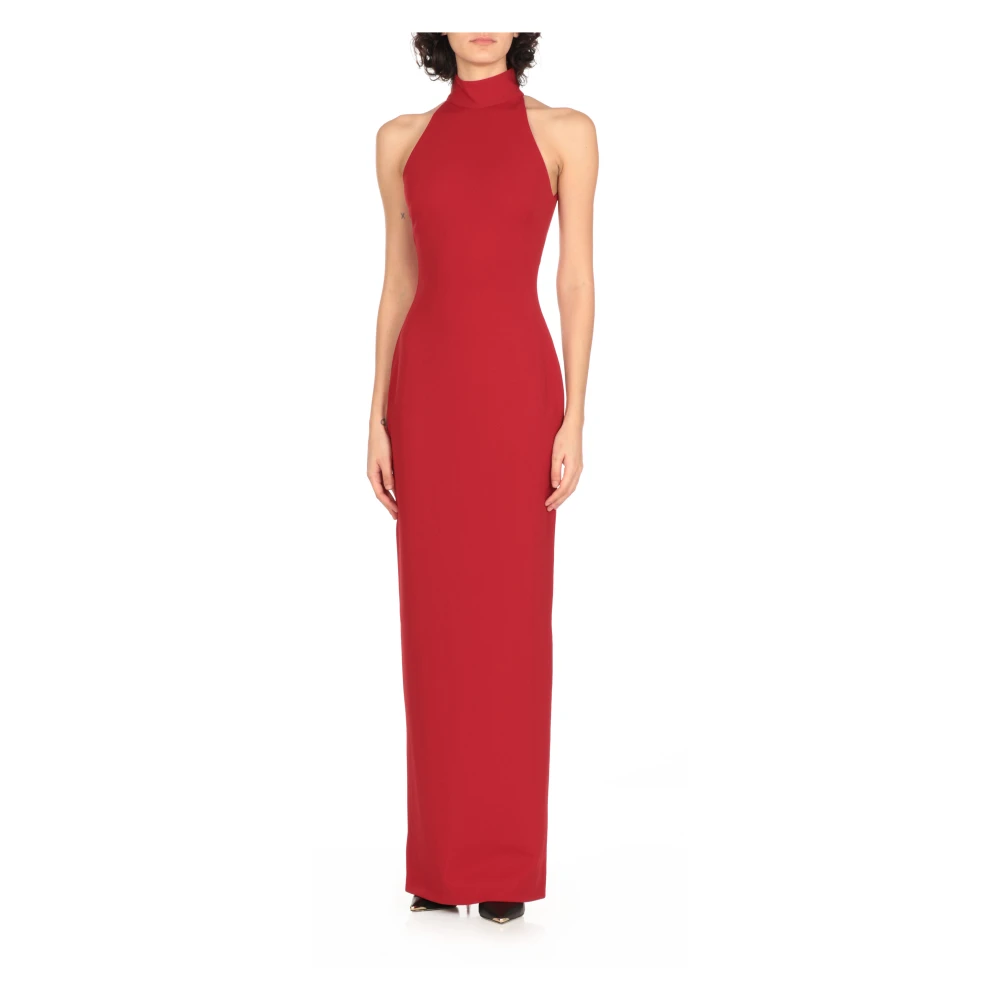 Solace London Rode Mouwloze Jurk met Hoge Hals Red Dames