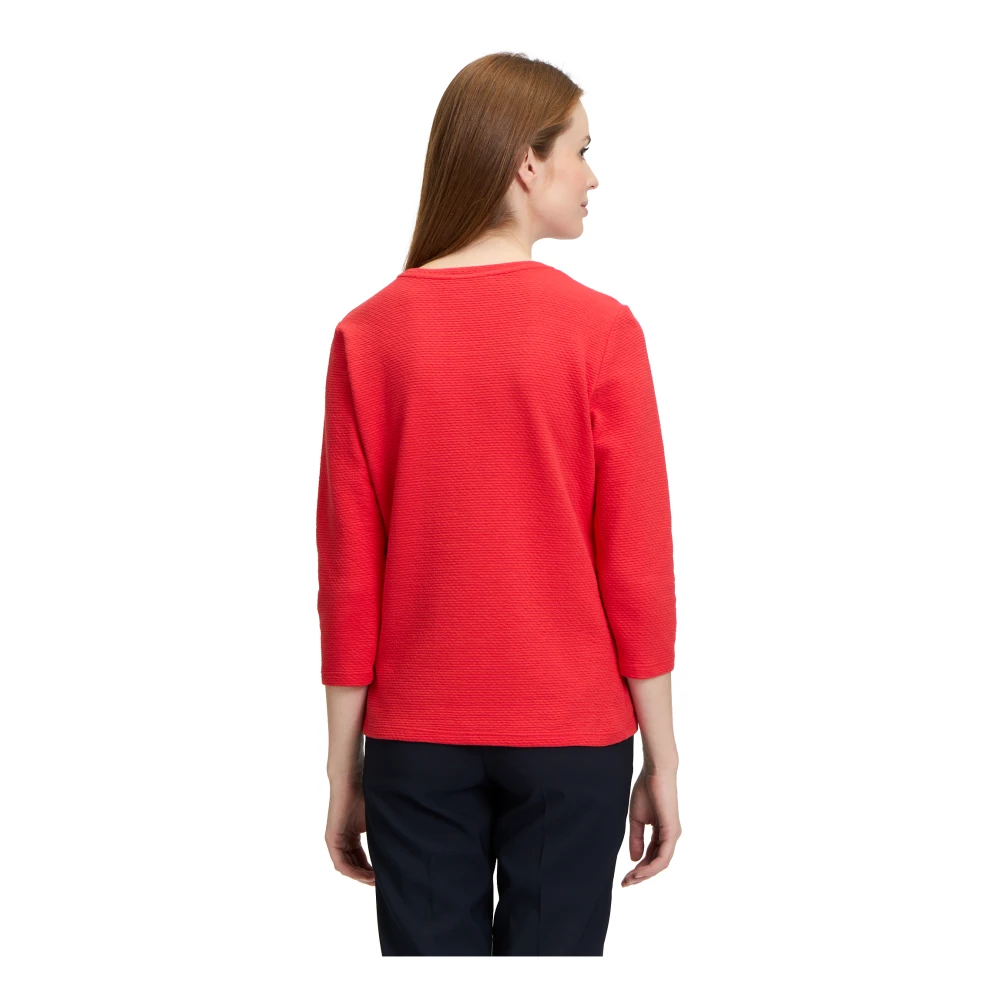 Betty Barclay Casual Piqué Shirt met Fijne Structuur Red Dames