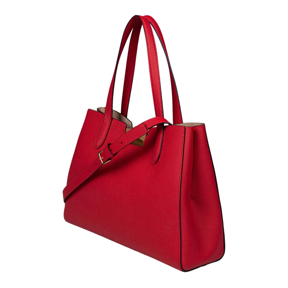 Marni Rode leren tas met dubbele handgreep Red Dames