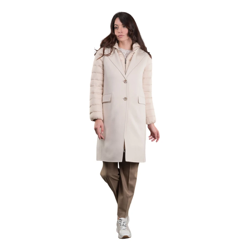 Moorer Women's Beige Down Coats, S, Jaya-Cwx Coat