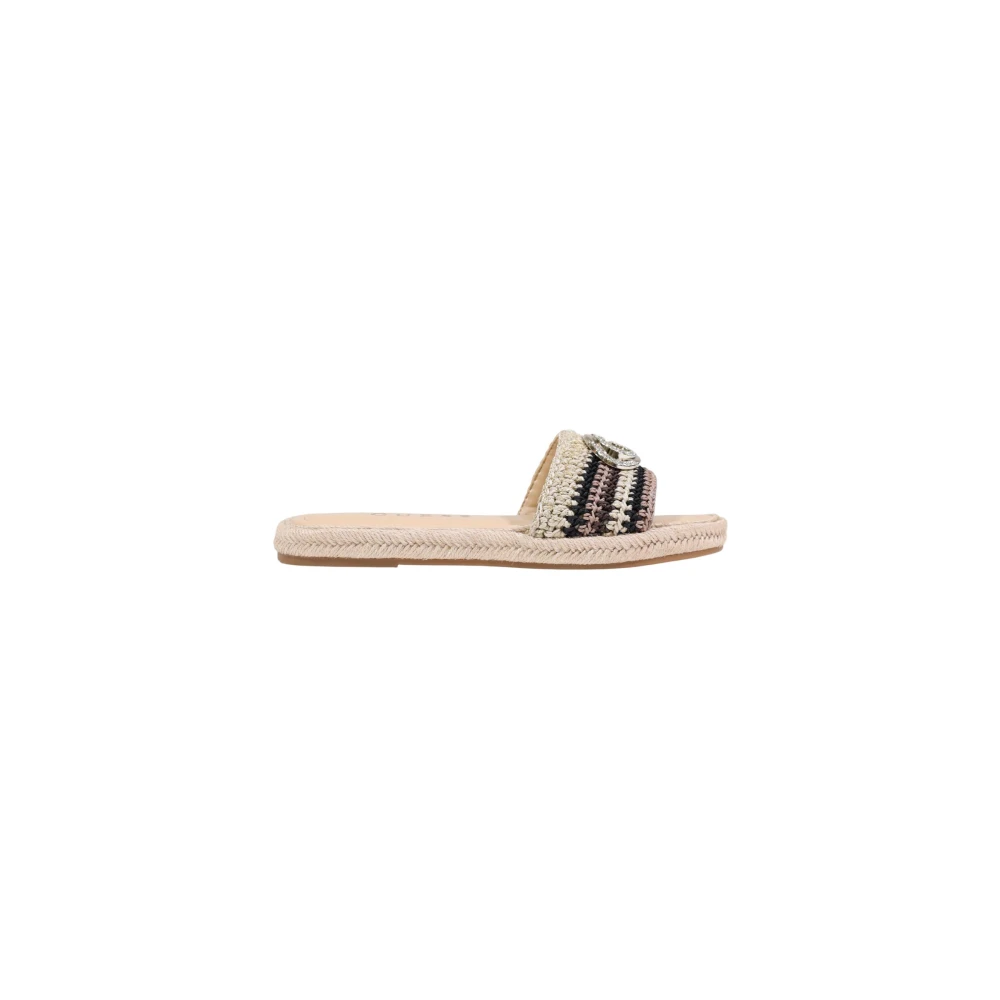 Guess Women's Multicolor Sliders, 4 Uk, Kaylis Logo Sandal