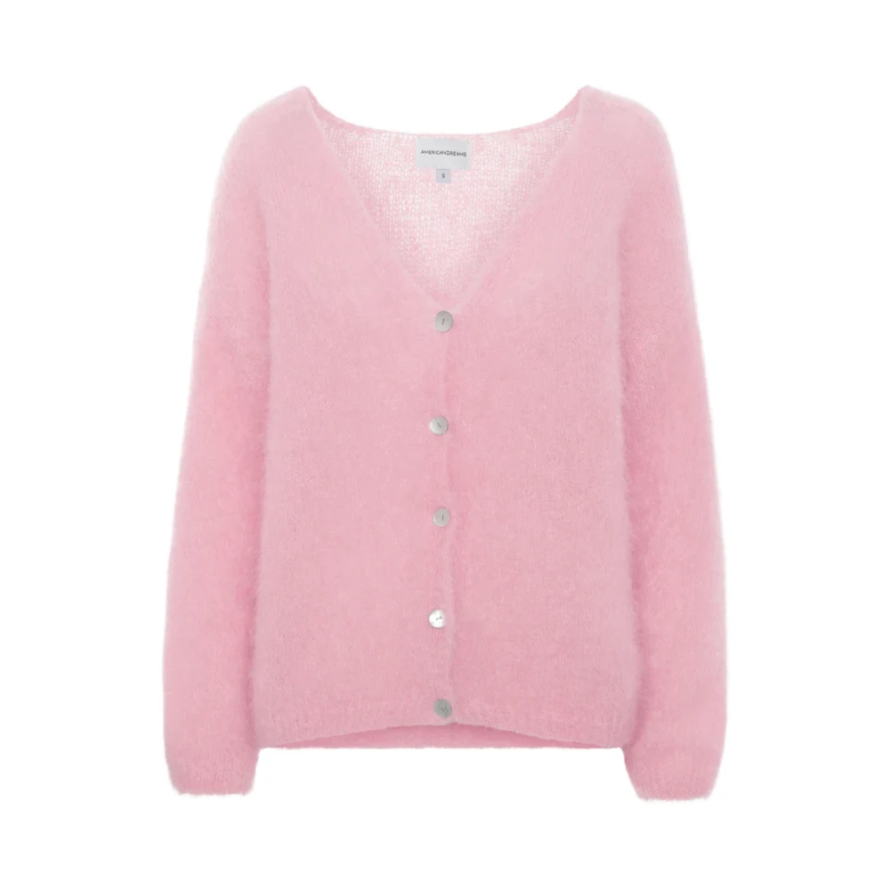 American Dreams Batik-geïnspireerde Mohair Cardigan Soft Berry Pink Dames