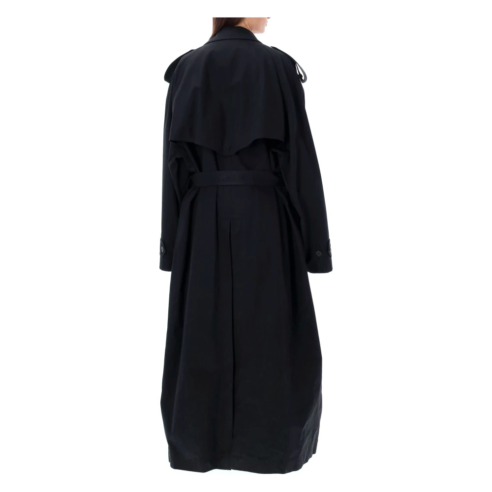 Balenciaga Oversized Zwarte Trenchcoat Black Dames