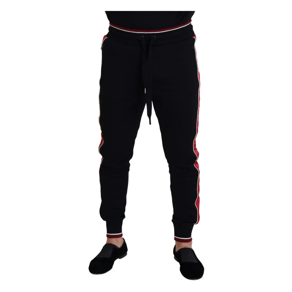 Black Cotton Logo Sweatpants Jogging Pants - Dolce & Gabbana - Modalova