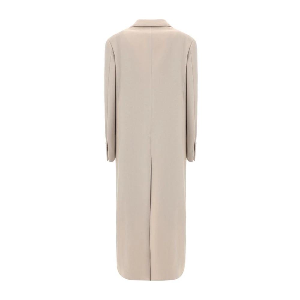 Lardini Double-Breasted Wollen Jas met Revers Beige Dames