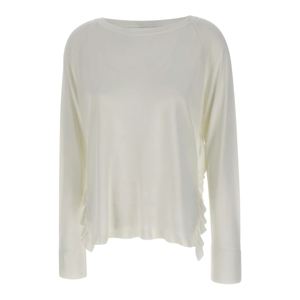 Kaos Witte Viscose Blend Trui Italië White Dames
