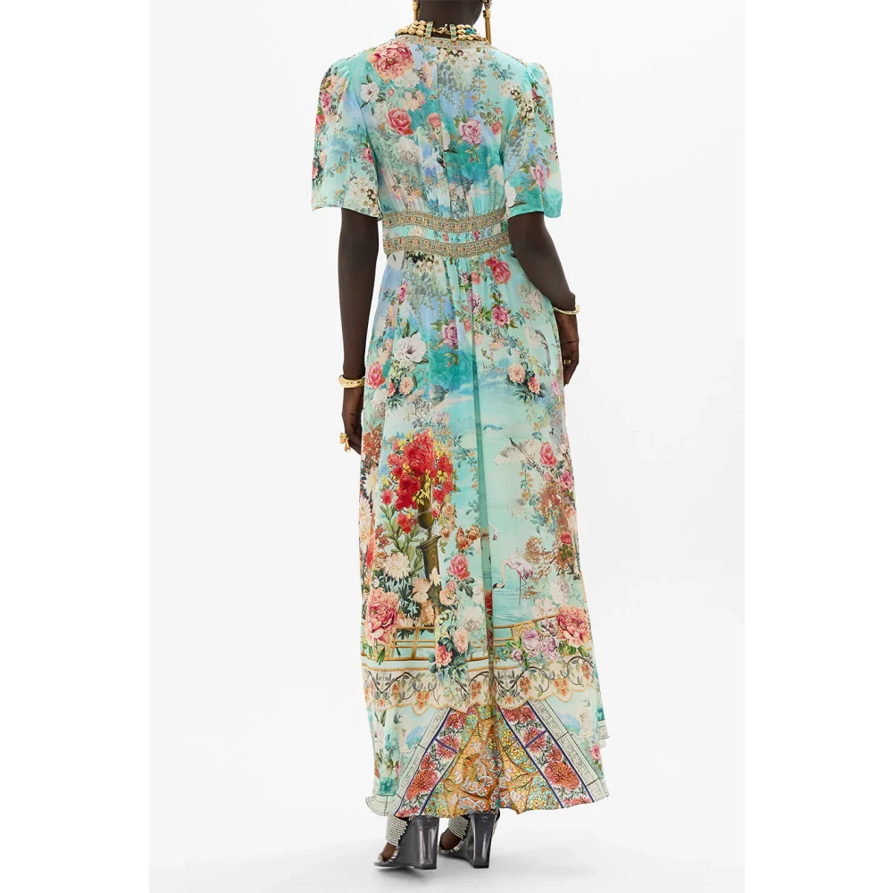 Camilla Zijden jurk met vlindermouwen Multicolor Dames