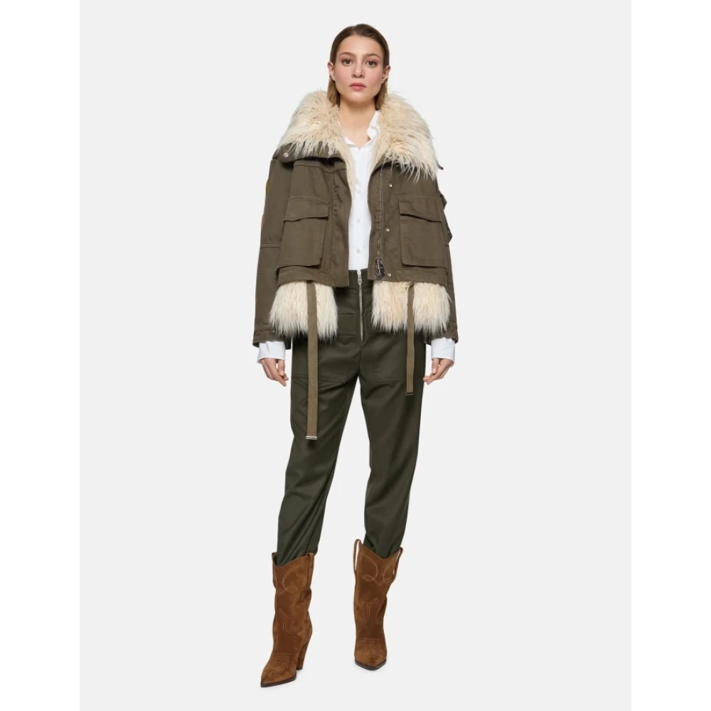 Dondup Zachte gabardine joggerbroek Green Dames