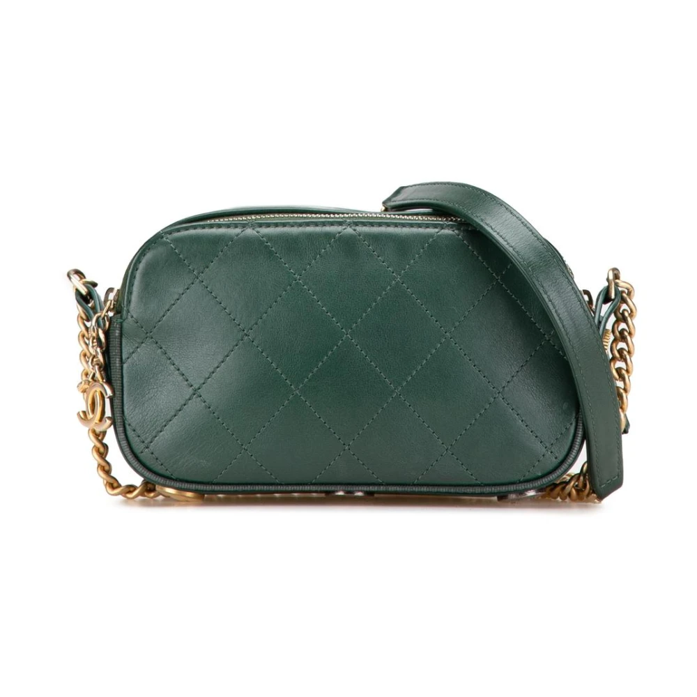 Chanel Vintage Women's Green Vintage Cross Body Bags, One Size, Pre-Owned Chanel Quilted Crossbody Bag