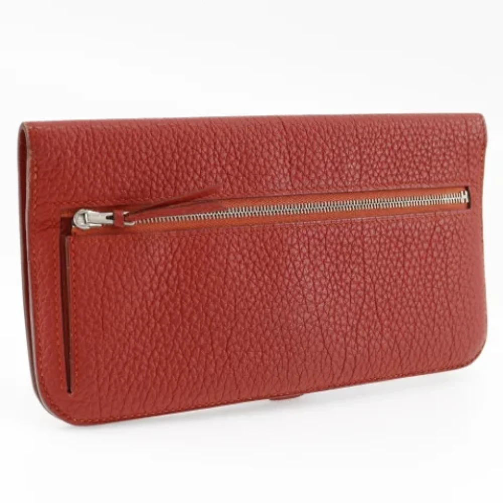Hermès Vintage Pre-owned Leather wallets Red Dames
