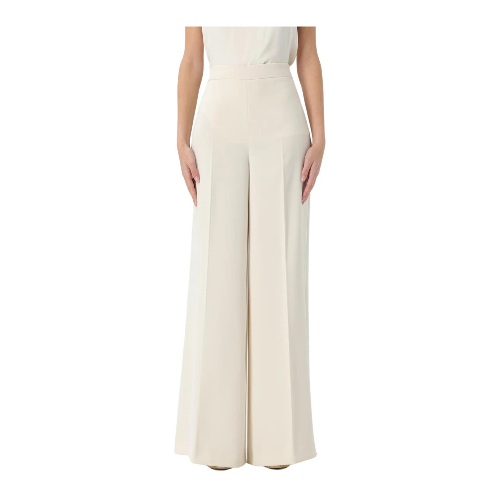 Twinset Women's Beige Wide Trousers, L, Wide Leg Highwaisted Trousers