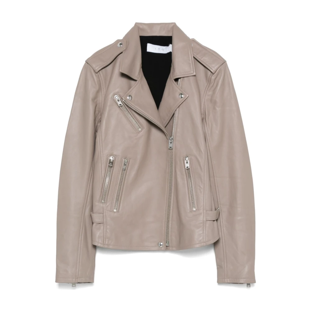 Iro, Leather Jackets, female, Beige, M, Beige Lambskin Biker Jacket