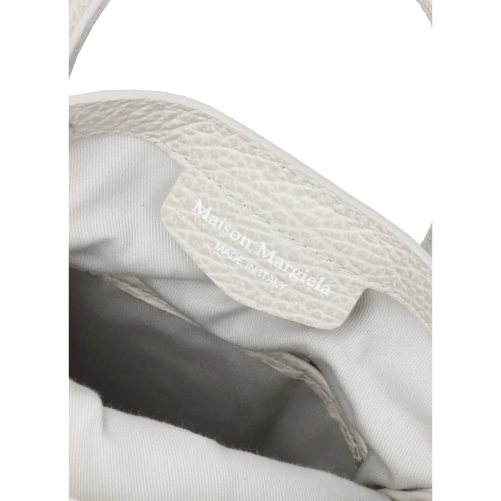Maison Margiela Witte Leren Schoudertas met Handvatten White Dames