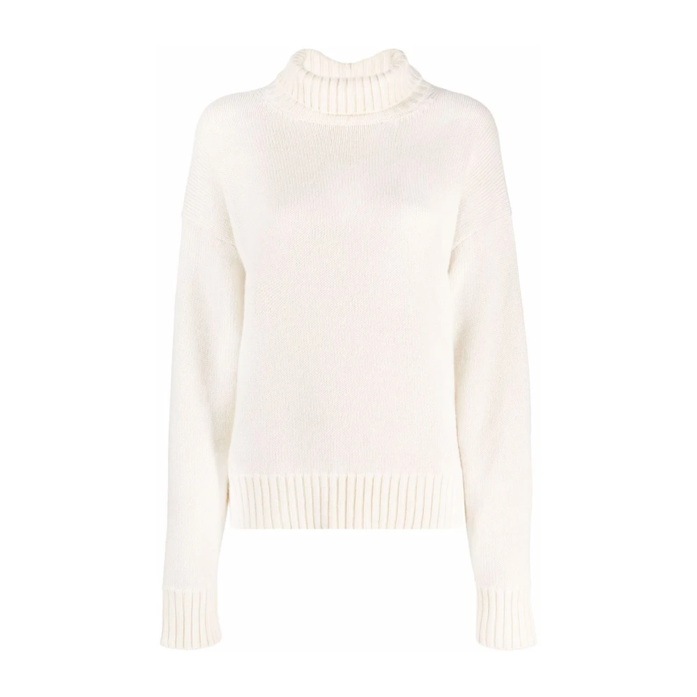Jil Sander Women's Beige Cashmere Blend Turtleneck Sweater