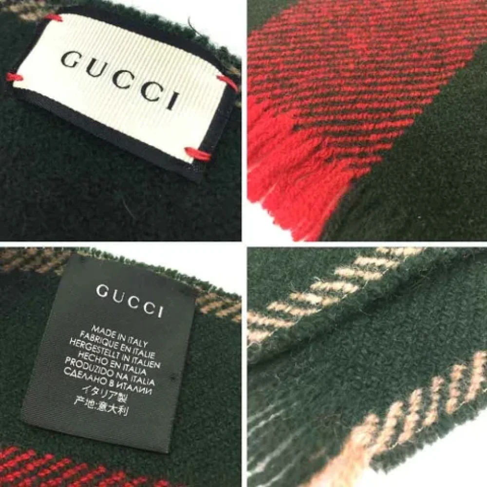 Gucci Vintage Pre-owned Wool scarves Green Dames
