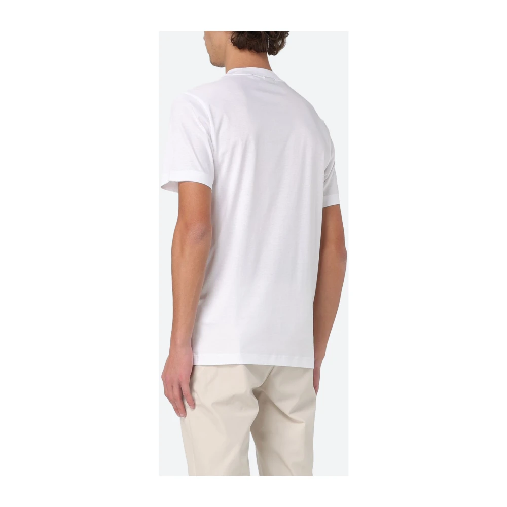 Hugo Boss Gekamd Katoen Crewneck T-shirt White Heren