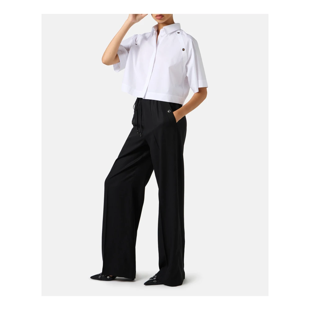 Iceberg Zwarte jogger fit broek in vloeiende tencel stof Black Dames