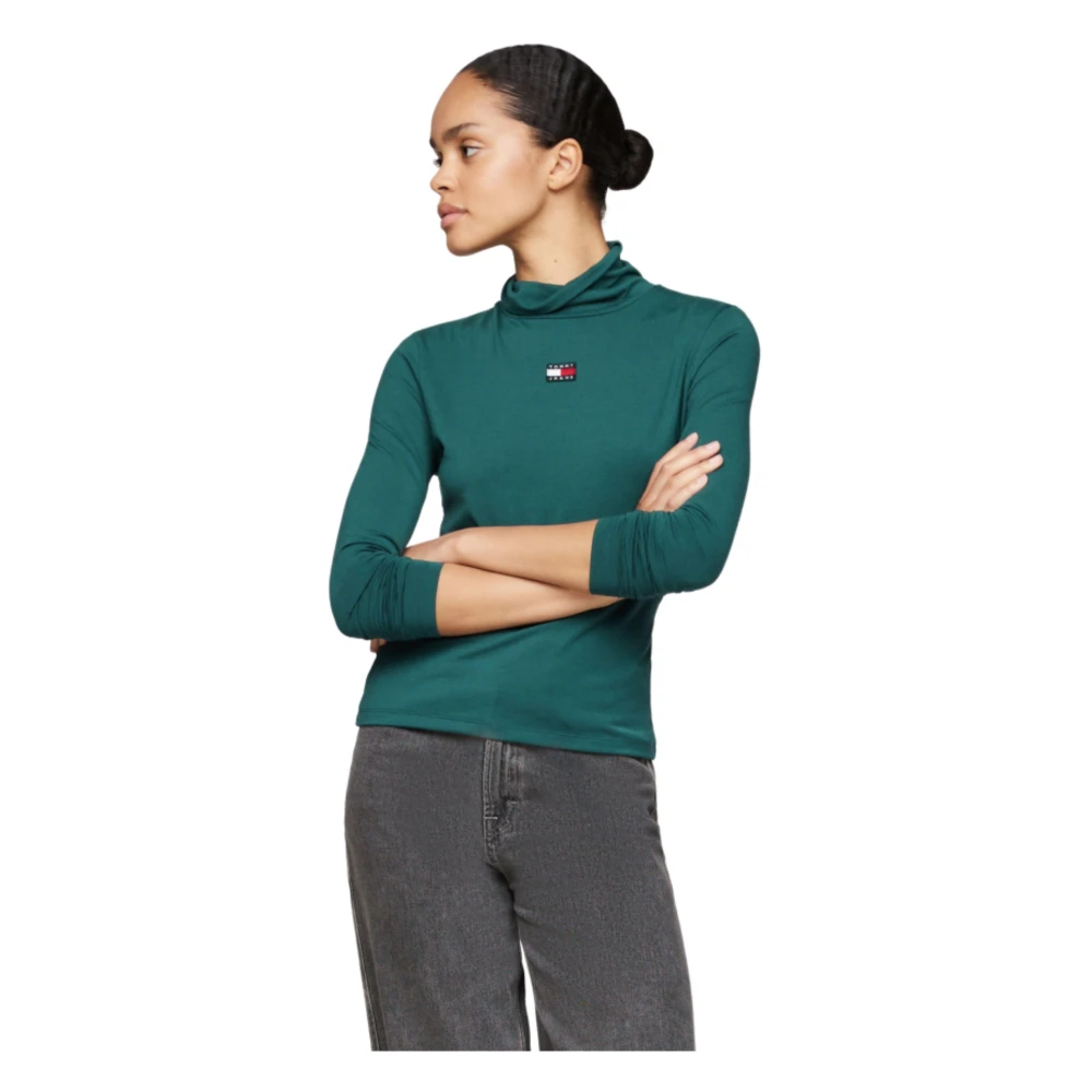 Tommy Hilfiger Blauwe Trui Slim Fit Lange Mouw Blue Dames