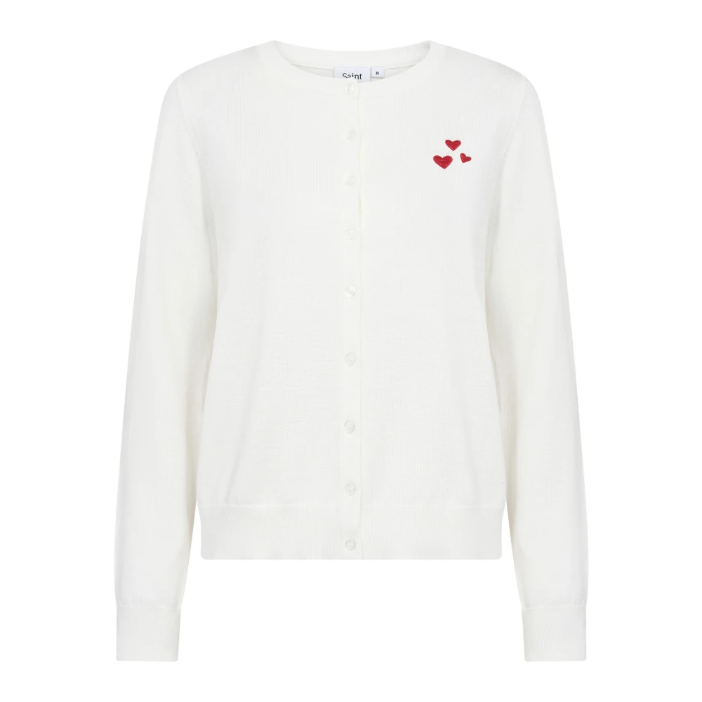 Saint Tropez Valentinasz Cardigan met Geborduurd Detail White Dames