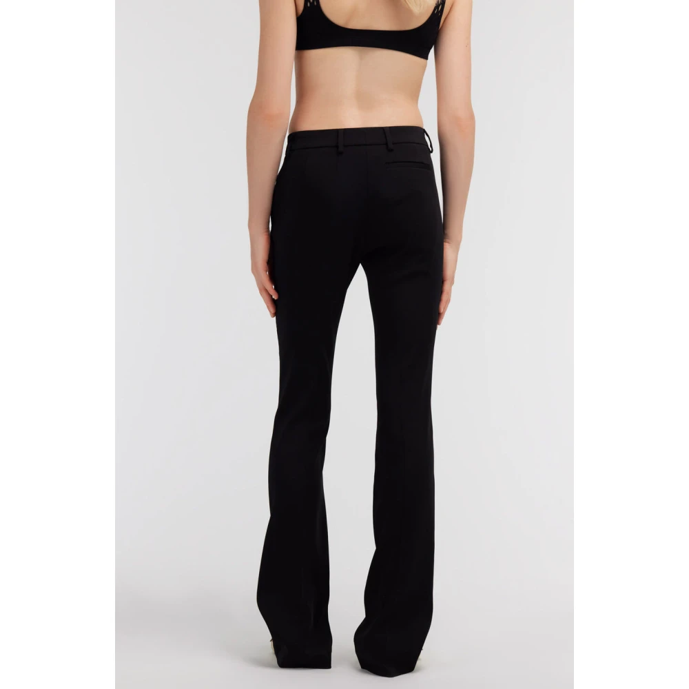 Roberto Cavalli Tailored Flared Broek met Tijgertandhanger Black Dames