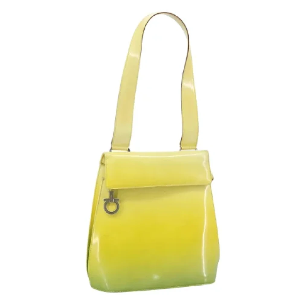 Salvatore Ferragamo Pre-owned Canvas handbags Yellow Dames