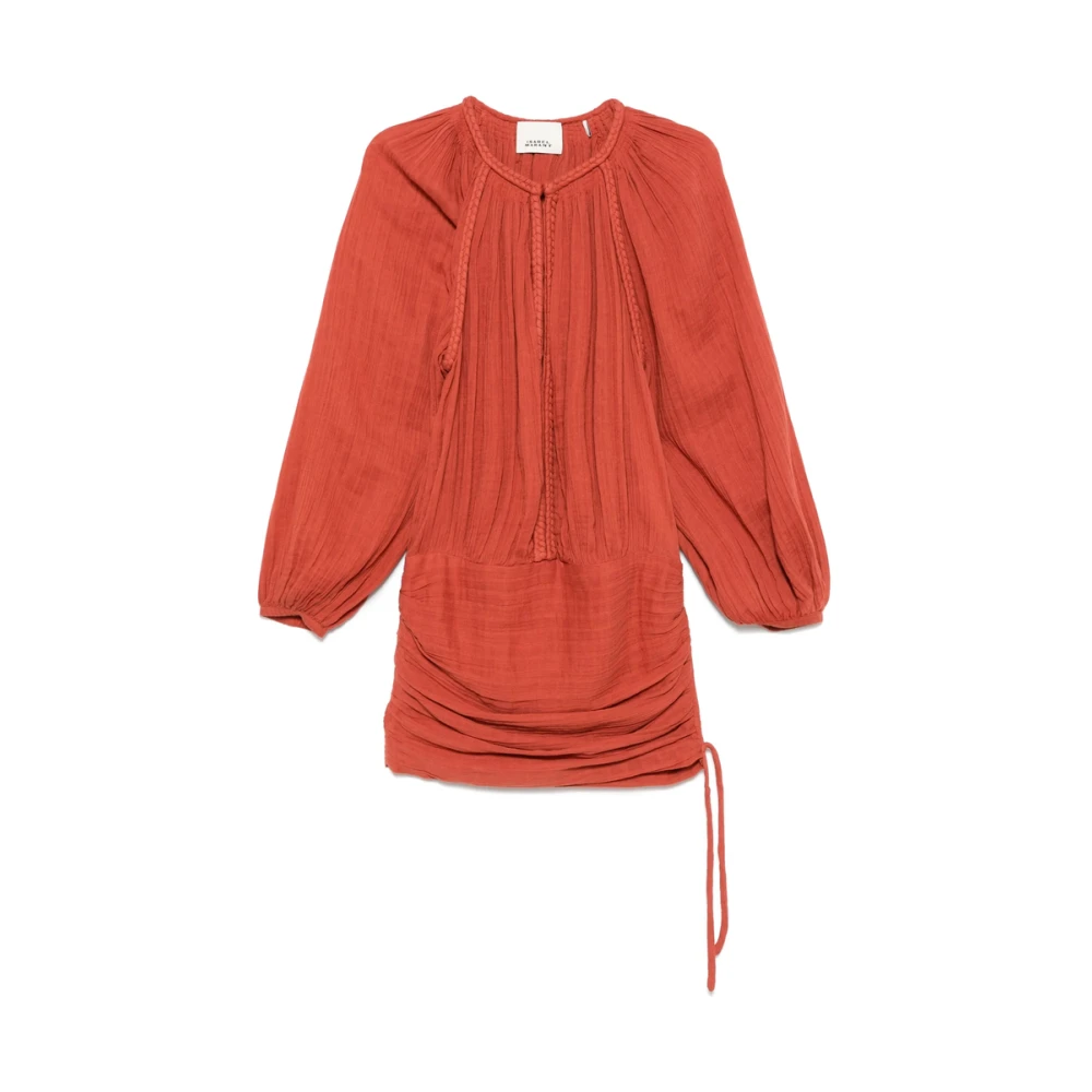 Isabel marant Gerimpelde Roest Rode Jurk Red Dames