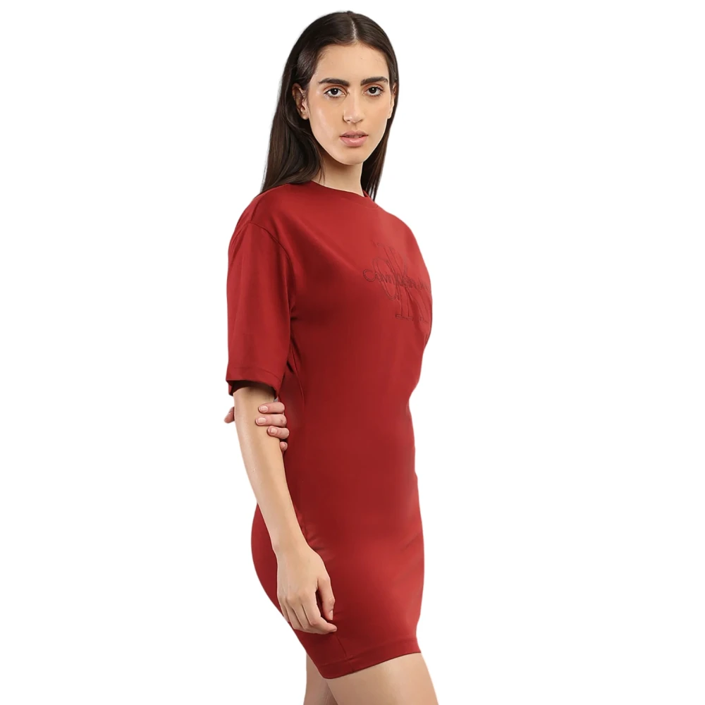 Calvin Klein Jeans Elegante Midi Jurk Brown Dames