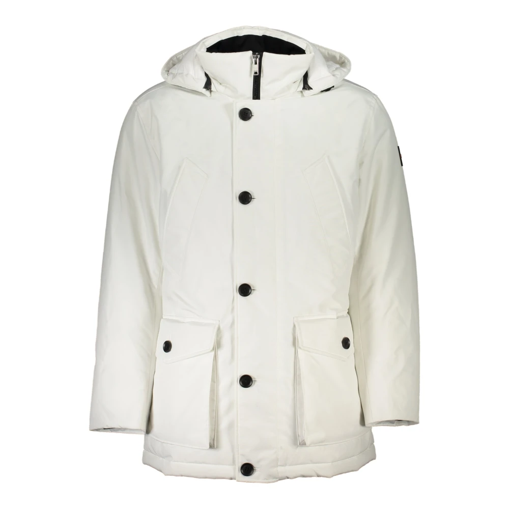 Hugo Boss Witte Herenjas met Afneembare Capuchon White Heren