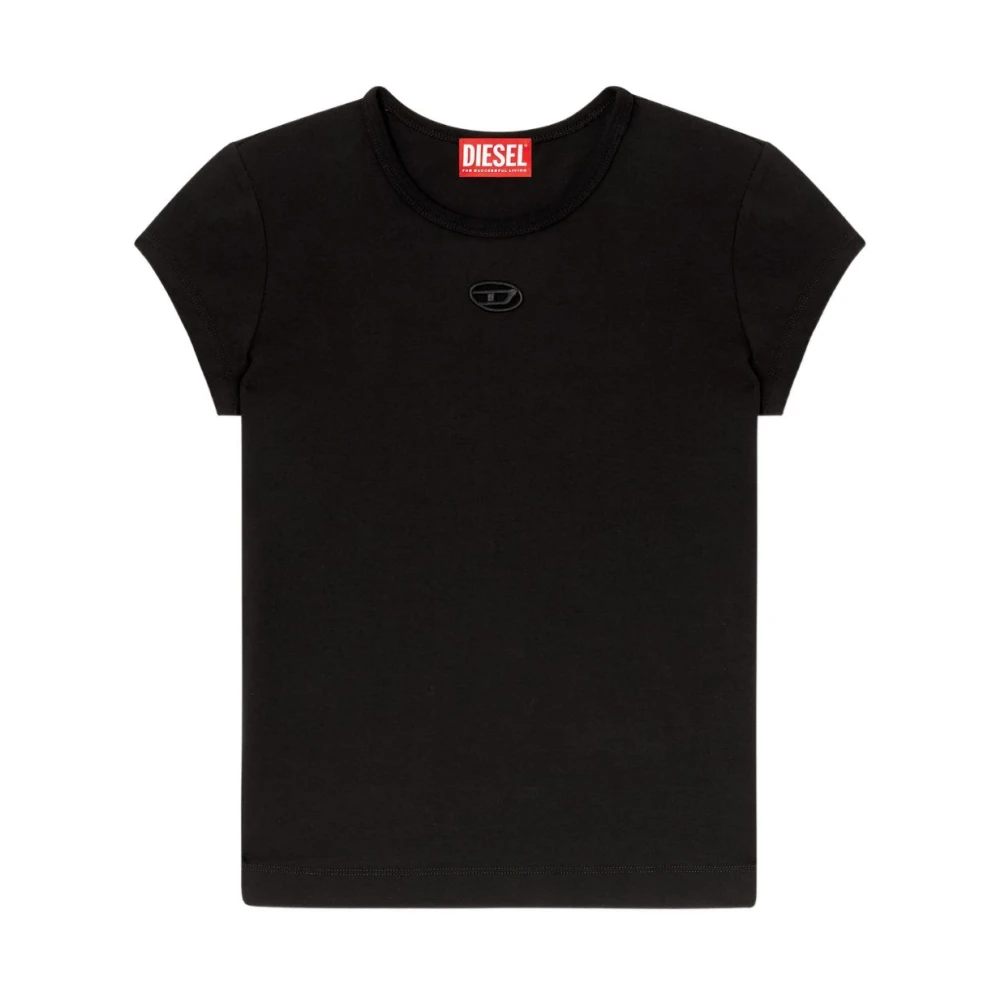 Diesel Vrouw Zwart Tops Dames, M, Nylon, T-Shirts En Poloshirts
