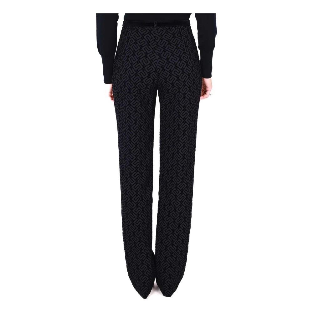 Elisabetta Franchi Zwarte Velours Broek Black Dames