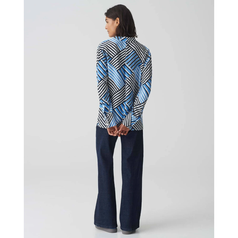 Opus Lange Mouw Blouse Filona Blue Dames