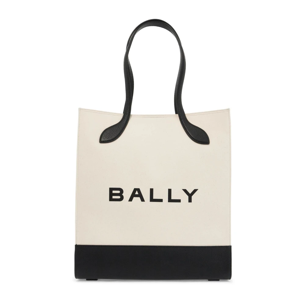 Bally Logo Print Tote Bag met Leren Handvatten White Dames