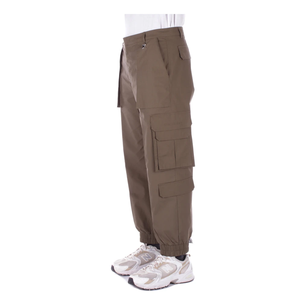 John Richmond Militaire Broek Logo Rits Zakken Green Heren