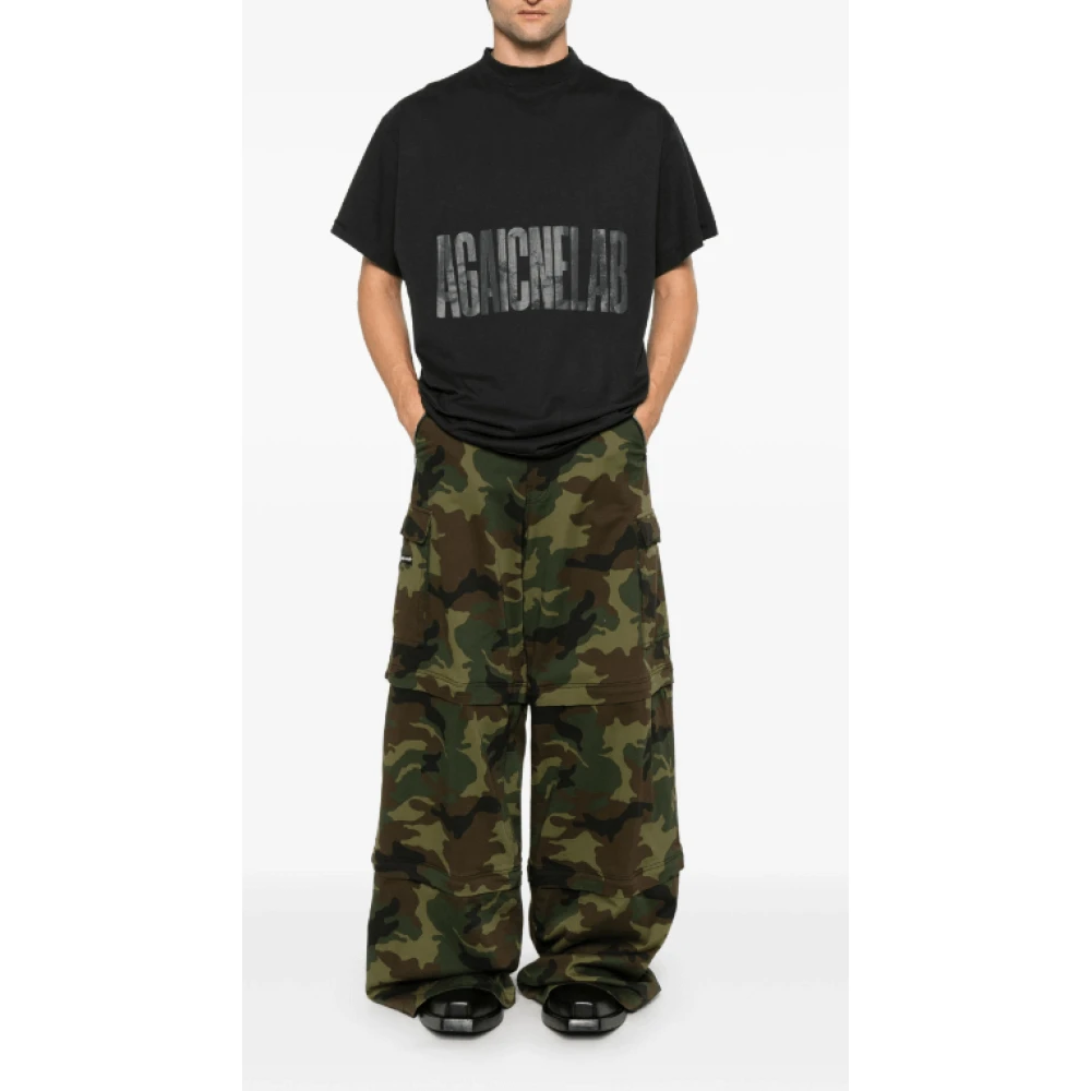 Balenciaga Zwarte Katoenen T-shirt met Logo Print Black Unisex