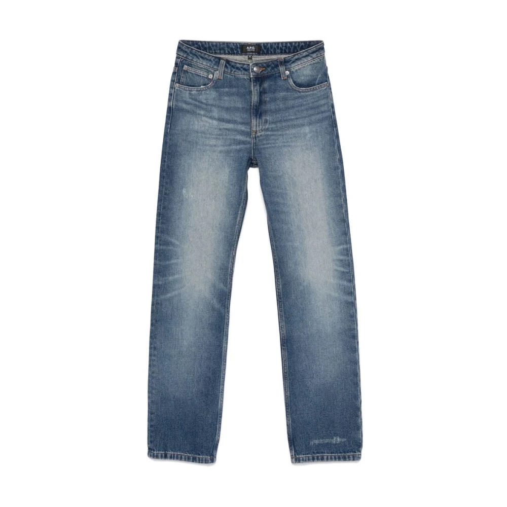 A.p.c. Indigo Blue High-Rise Classic Five-Pocket Jeans Blue Dames